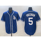 Los Angeles Dodgers #5 Freddie Freeman Blue Fotopoulosg Cool Base Stitched Jersey