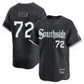 Chicago White Sox #72 Carlton Fisk Player Black Fotopoulosg City Connect Limited Home Stitched Jerseys