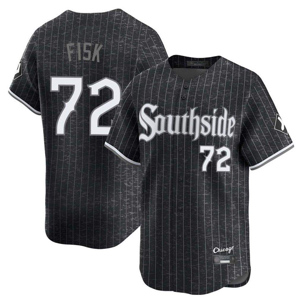 Chicago White Sox #72 Carlton Fisk Player Black Fotopoulosg City Connect Limited Home Stitched Jerseys