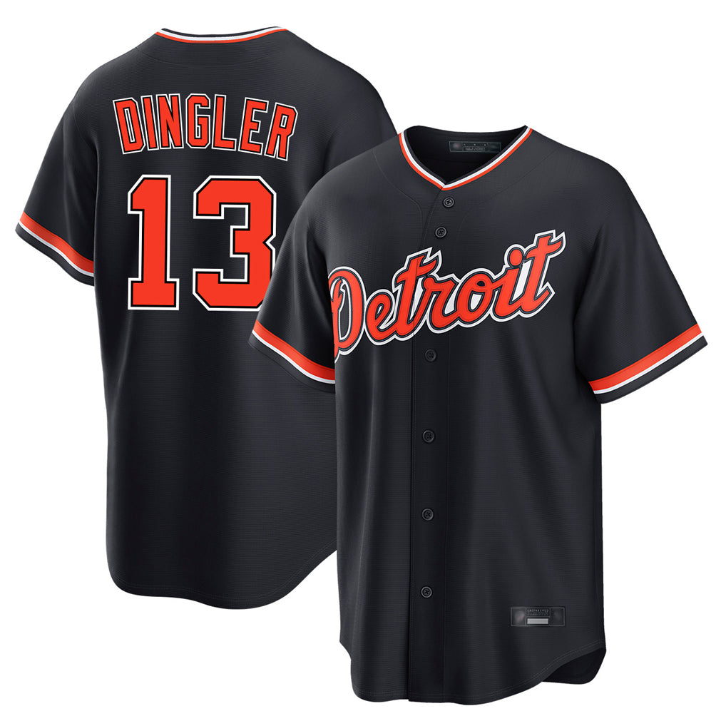 Detroit Tigers #13 Dillon Dingler Player Navy Fotopoulosg Home Game Stitched Jerseys