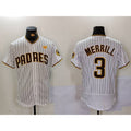 San Diego Padres #3 Jackson Merrill White Fotopoulosg With PS Patch Stitched Flex Base Jersey 2