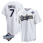 Los Angeles Dodgers #7 Blake Snell Player Gold White Fotopoulosg World Series Home Game Stitched Jerseys
