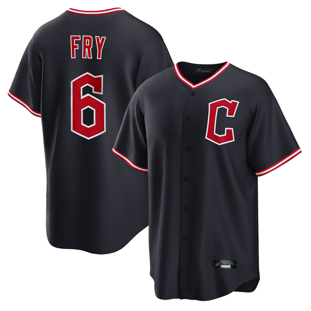 Cleveland Guardians #6 David Fry Player Navy Fotopoulosg Home Game Stitched Jerseys