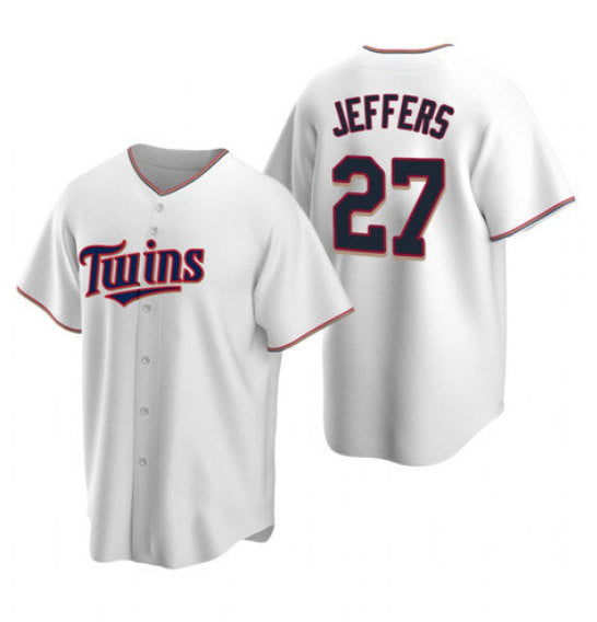 Minnesota Twins #27 Ryan Jeffers White Fotopoulosg Cool Base Stitched Jersey