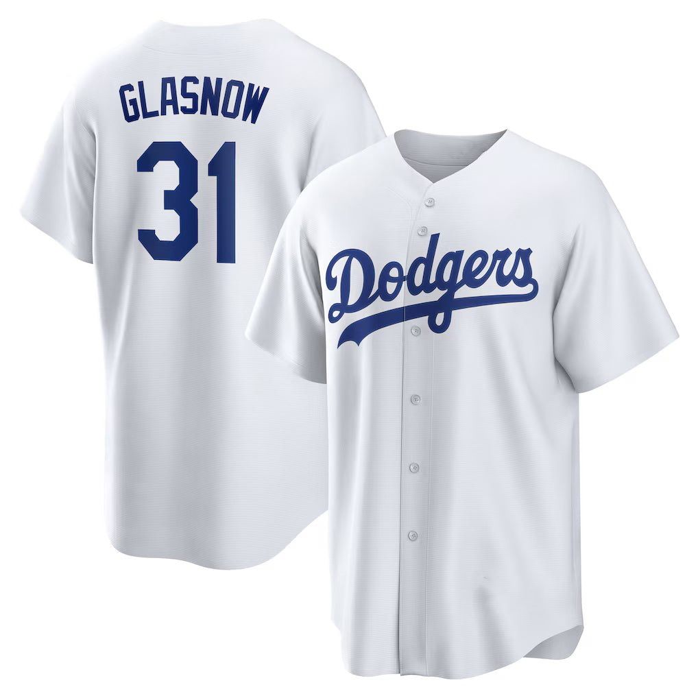 Los Angeles Dodgers #31 Tyler Glasnow White Fotopoulosg Home Replica Jersey