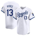 Kansas City Royals #13 Salvador Perez Player White Fotopoulosg Alt Limited Home Stitched Jerseys