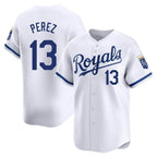 Kansas City Royals #13 Salvador Perez Player White Fotopoulosg Alt Limited Home Stitched Jerseys