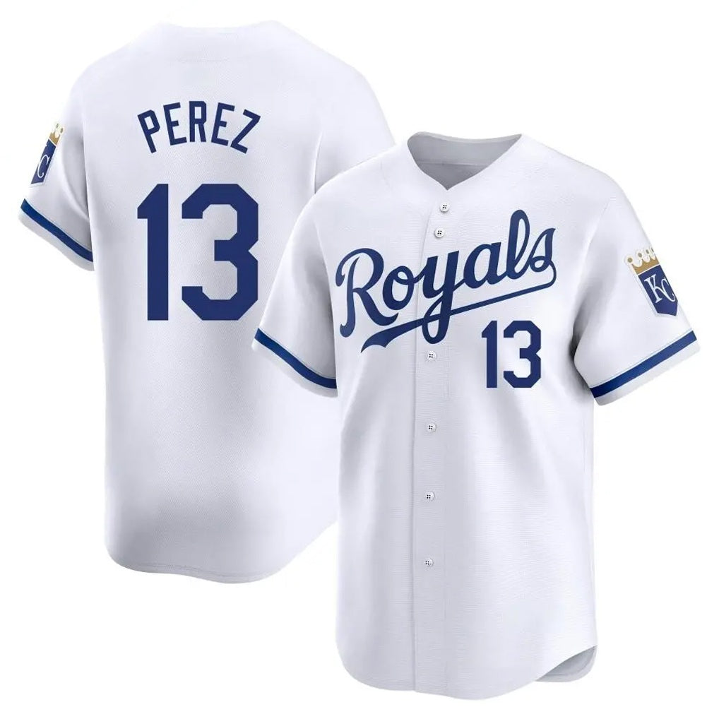 Kansas City Royals #13 Salvador Perez Player White Fotopoulosg Alt Limited Home Stitched Jerseys