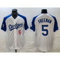 Los Angeles Dodgers #5 Freddie Freeman Number White Blue Fotopoulosg Fashion Stitched Cool Base Limited Jerseys