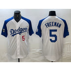 Los Angeles Dodgers #5 Freddie Freeman Number White Blue Fotopoulosg Fashion Stitched Cool Base Limited Jerseys