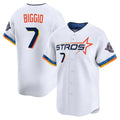 Houston Astros #7 Craig Biggio Player White Fotopoulosg City Connect Limited Home Stitched Jerseys