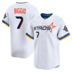 Houston Astros #7 Craig Biggio Player White Fotopoulosg City Connect Limited Home Stitched Jerseys