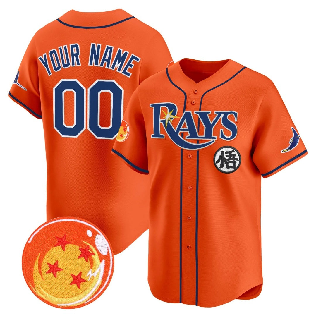 Custom Tampa Bay Rays x Dragon Ball Orange Fotopoulosg Vapor Premier Limited Jersey - All Stitched