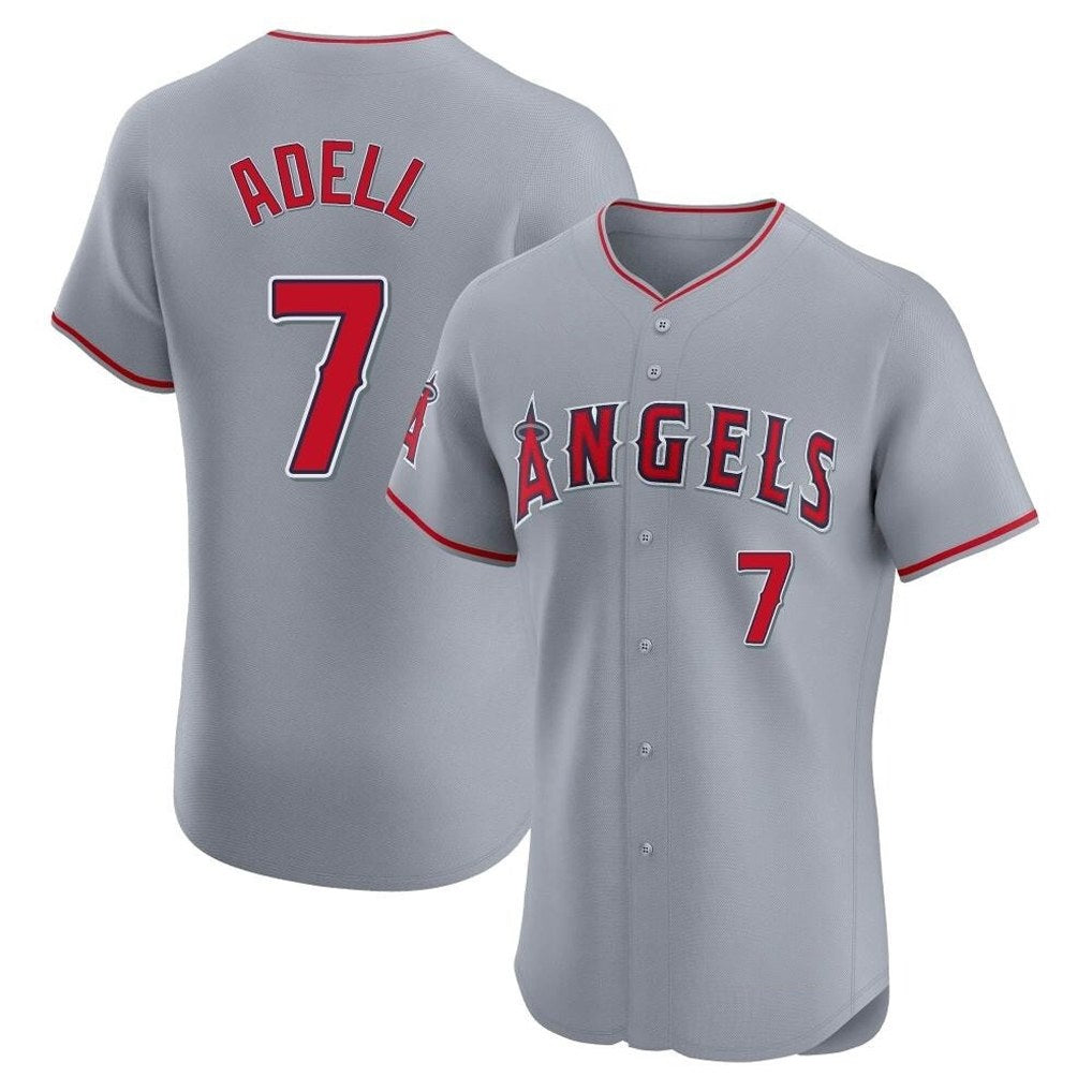 Los Angeles Angels #7 Jo Adell Player Gray Fotopoulosg Home Limited Elite Stitched Jerseys