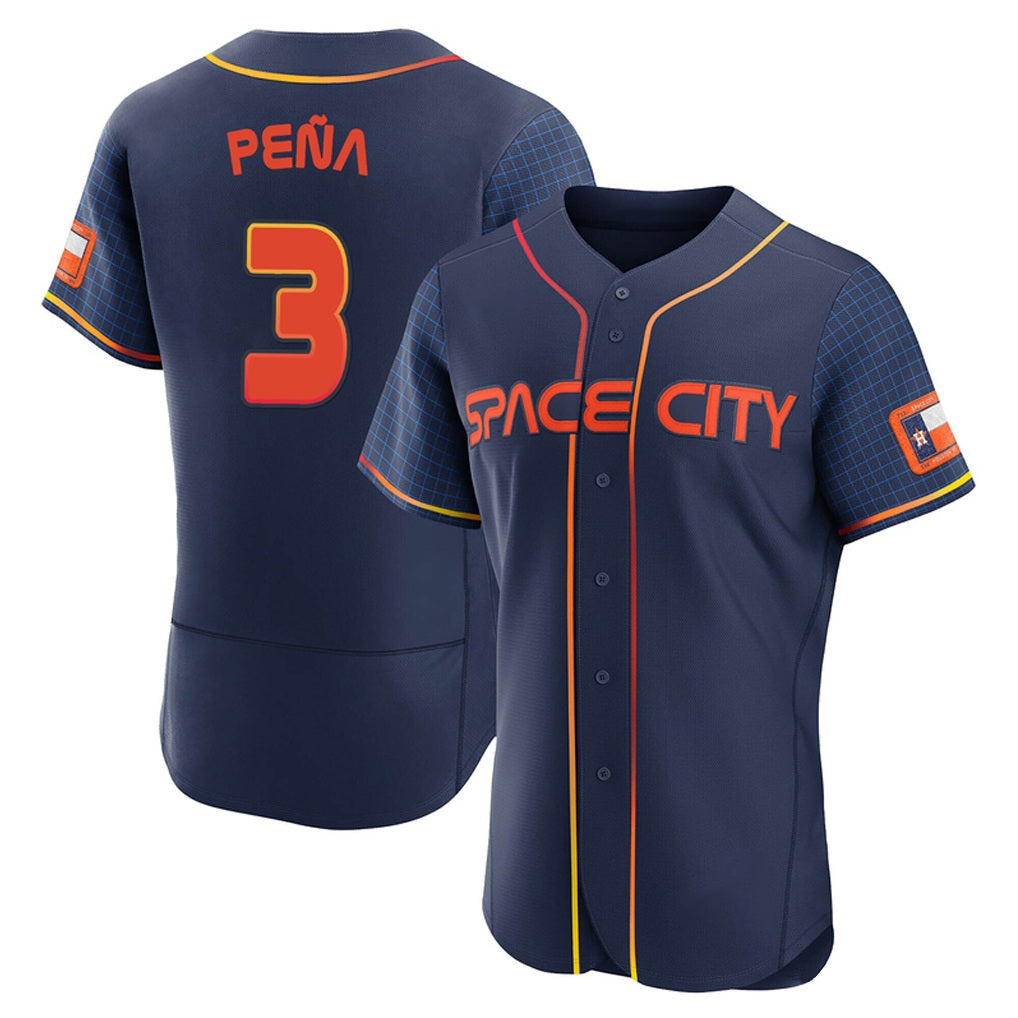 Houston Astros #3 Jeremy Pena Player Navy Fotopoulosg City Connect Limited Elite Home Stitched Jerseys