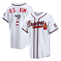 Atlanta Braves #7 Ha-Seong Kim Player White Fotopoulosg USA 250 Fourth Of July Limited Home Game Stitched Jerseys