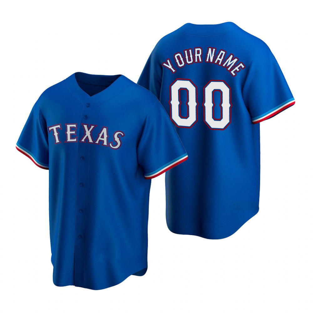 Custom Texas Rangers Royal Fotopoulosg Stitched Cool Base Jersey