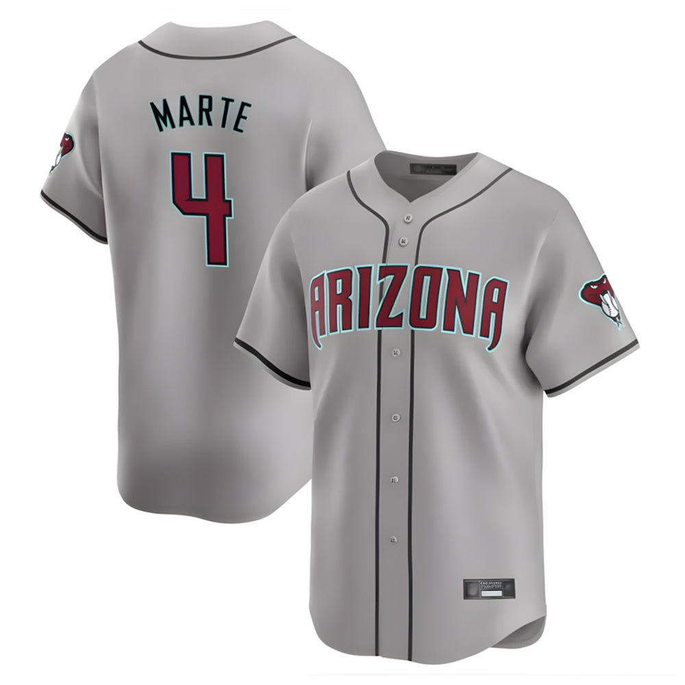 Arizona Diamondbacks #4 Ketel Marte Player Gray Fotopoulosg Road Limited Home Game Stitched Jerseys