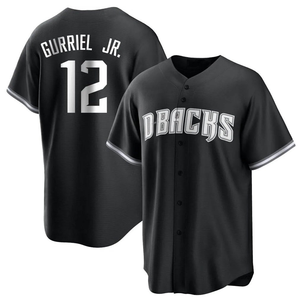 Arizona Diamondbacks #12 Lourdes Gurriel Jr Player Black Fotopoulosg Game Home Stitched Jerseys