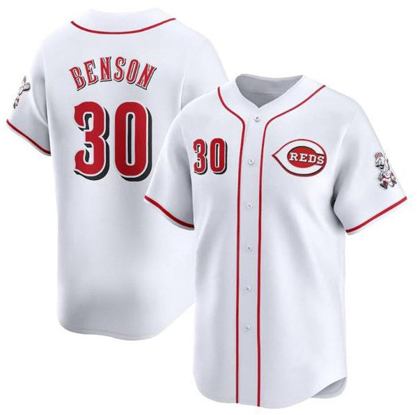 Cincinnati Reds #30 Will Benson White Fotopoulosg Home Limited Stitched Jersey
