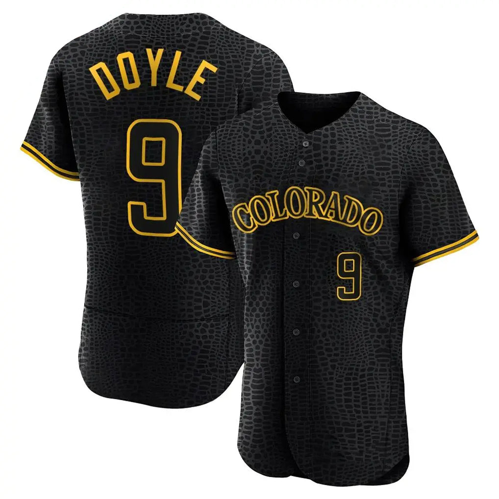 Colorado Rockies #9 Brenton Doyle Player Black Fotopoulosg Snake Skin City Limited Elite Home Stitched Jerseys