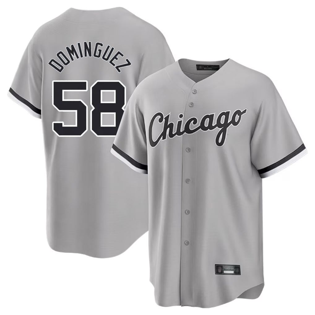 Chicago White Sox #58 Seranthony Dominguez Player Gray Fotopoulosg Home Game Stitched Jerseys