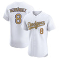 Los Angeles Dodgers #8 Enrique Hern¨¢ndez Player White Gold Fotopoulosg Limited Elite Home Stitched Jerseys