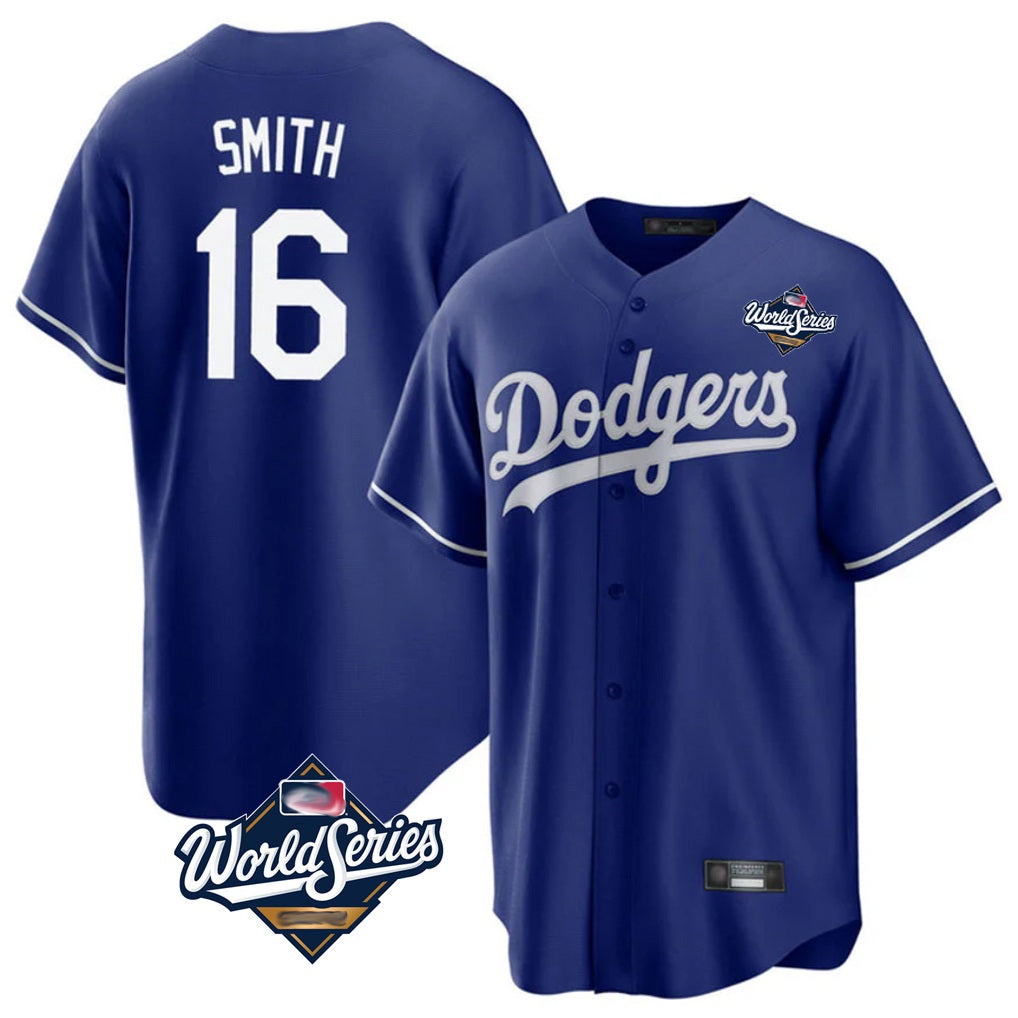 Los Angeles Dodgers #16 Will Smith Player Royal Fotopoulosg World Series Game Stitched Jerseys