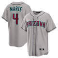 Arizona Diamondbacks #4 Ketel Marte Player Gray Fotopoulosg Road Home Game Stitched Jerseys