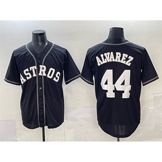 Houston Astros #44 Yordan Alvarez Black Fotopoulosg Lights Out Limited Stitched Jersey