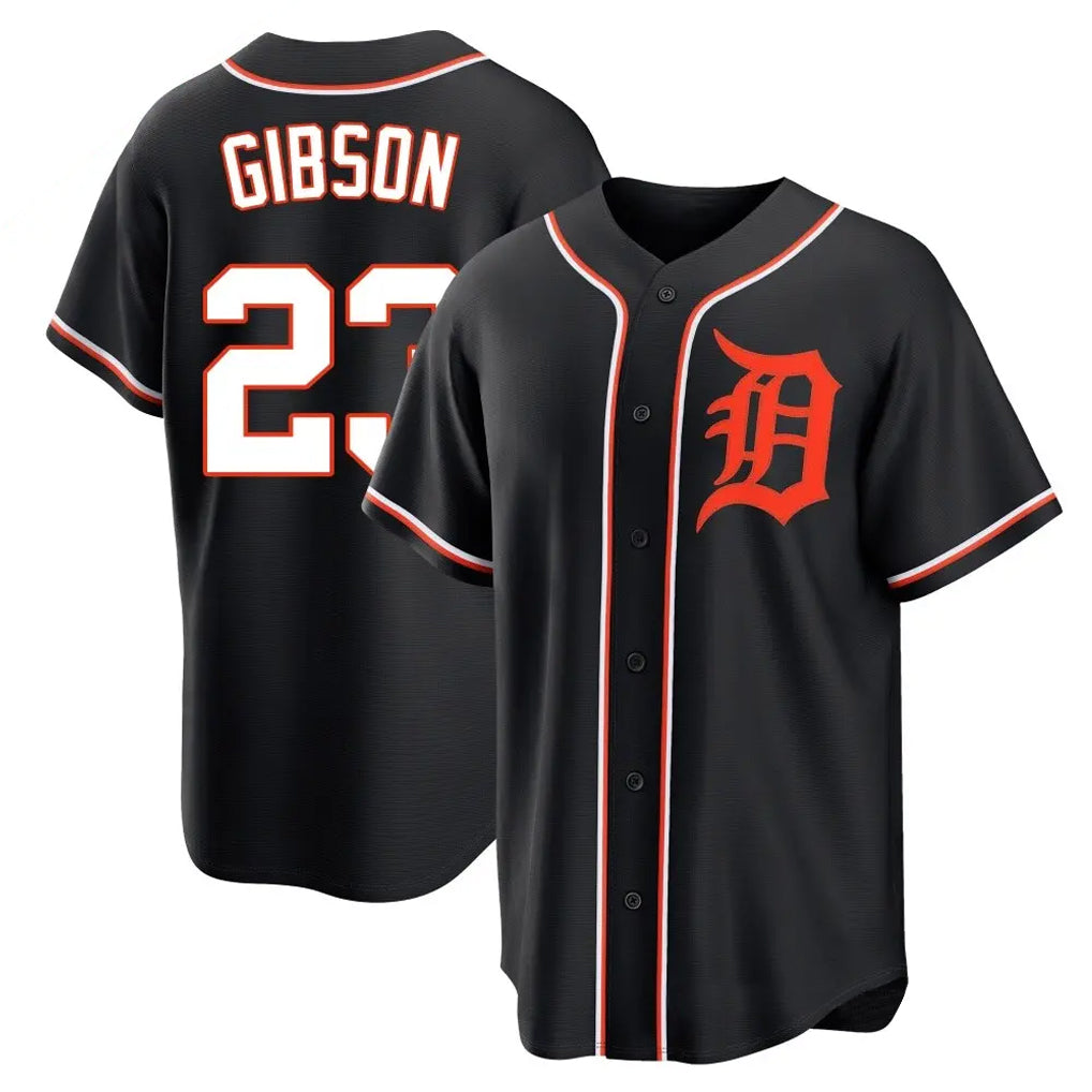 Detroit Tigers #23 Kirk Gibson Player Black Fotopoulosg Fashion Out Home Game Stitched Jerseys
