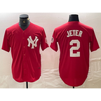 New York Yankees #2 Derek Jeter Red Fotopoulosg Fashion Cool Base Jersey