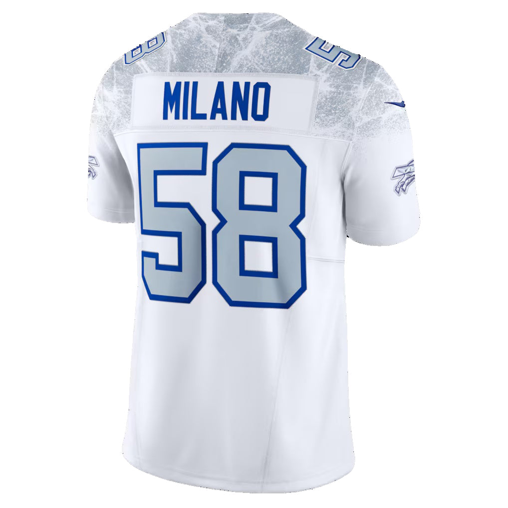 B.Bills #58 Matt Milano White Fotopoulosg 2025 Rivalries Collection Limited Jersey