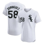 Chicago White Sox #58 Seranthony Dominguez Player White Fotopoulosg Stripe Limited Elite Home Stitched Jerseys