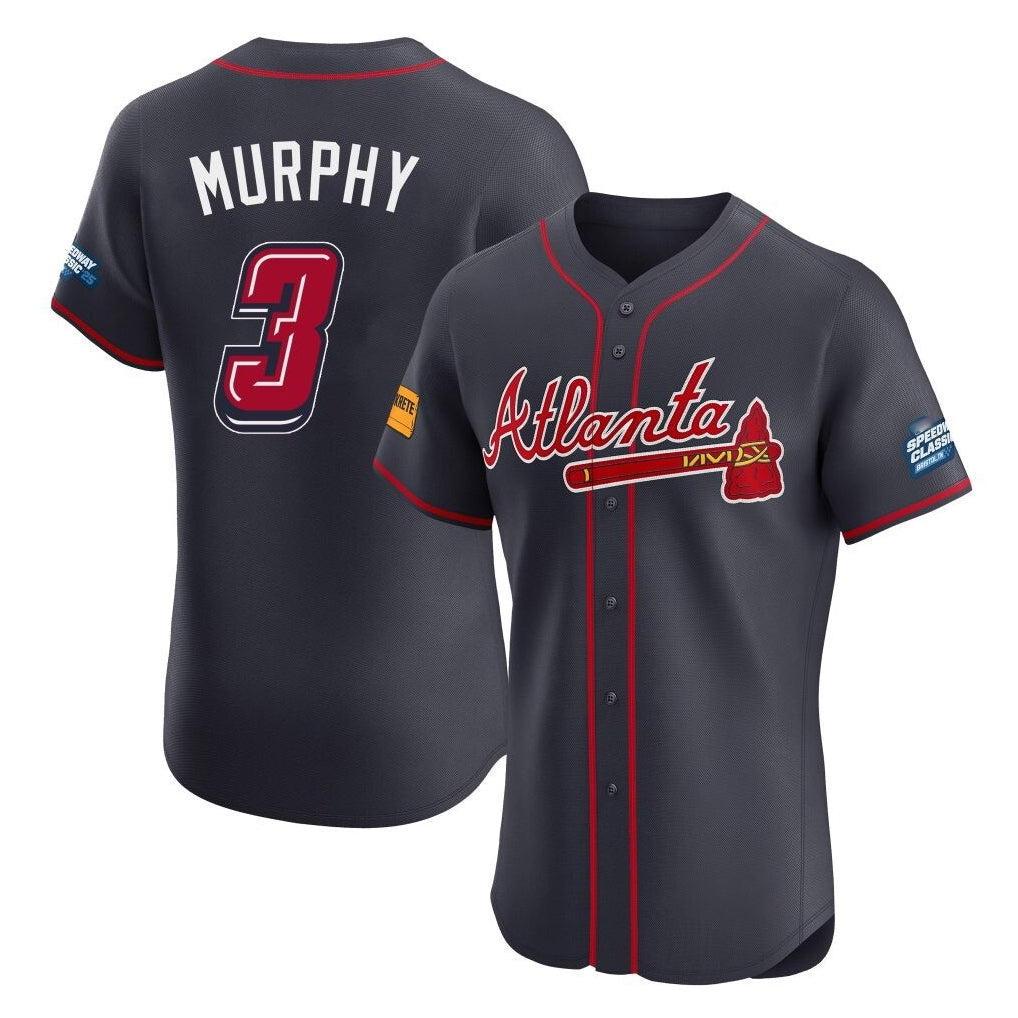 Atlanta Braves #3 Dale Murphy Player Navy Fotopoulosg 2025 Speedway Classic Limited Elite Home Game Stitched Jerseys