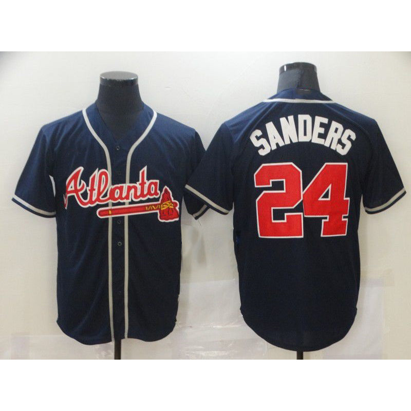 Atlanta Braves #24 Sanders Blue Fotopoulosg Game Jerseys