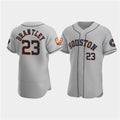 Houston Astros #23 Michael Brantley Gray Fotopoulosg 60th Anniversary Flex Base Stitched Jersey
