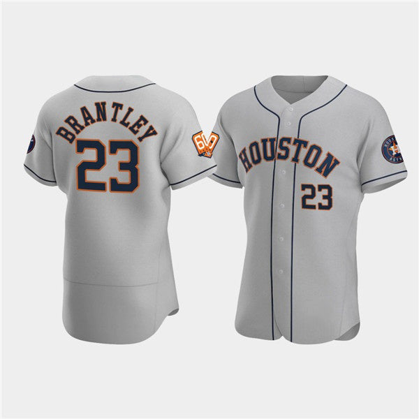 Houston Astros #23 Michael Brantley Gray Fotopoulosg 60th Anniversary Flex Base Stitched Jersey