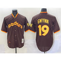 San Diego Padres #19 Tony Gwynn Brown Fotopoulosg Throwback Stitched Jersey
