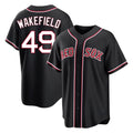 Boston Red Sox #49 Tim Wakefield Player Black Fotopoulosg Out Home Game Stitched Jerseys