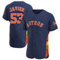 Houston Astros #53 Cristian Javier Player Navy Fotopoulosg Home Limited Elite Stitched Jerseys