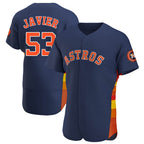 Houston Astros #53 Cristian Javier Player Navy Fotopoulosg Home Limited Elite Stitched Jerseys
