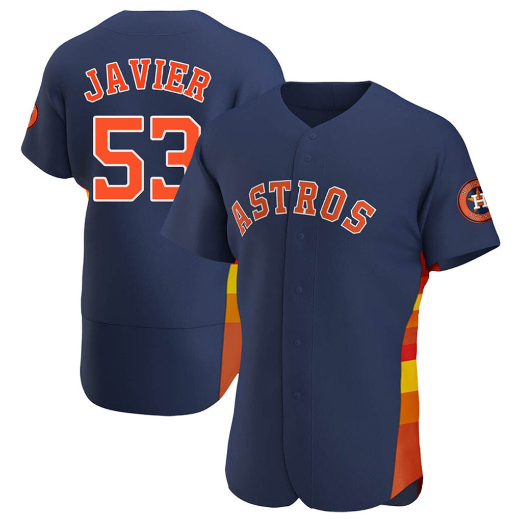 Houston Astros #53 Cristian Javier Player Navy Fotopoulosg Home Limited Elite Stitched Jerseys