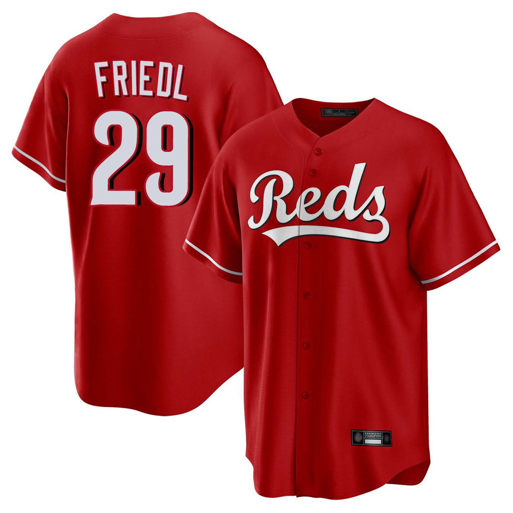 Cincinnati Reds #29 TJ Friedl Player Red Fotopoulosg Home Game Stitched Jerseys