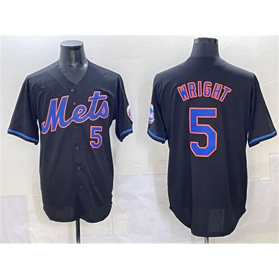 New York Mets #5 David Wright Black Fotopoulosg Limited Stitched Jersey