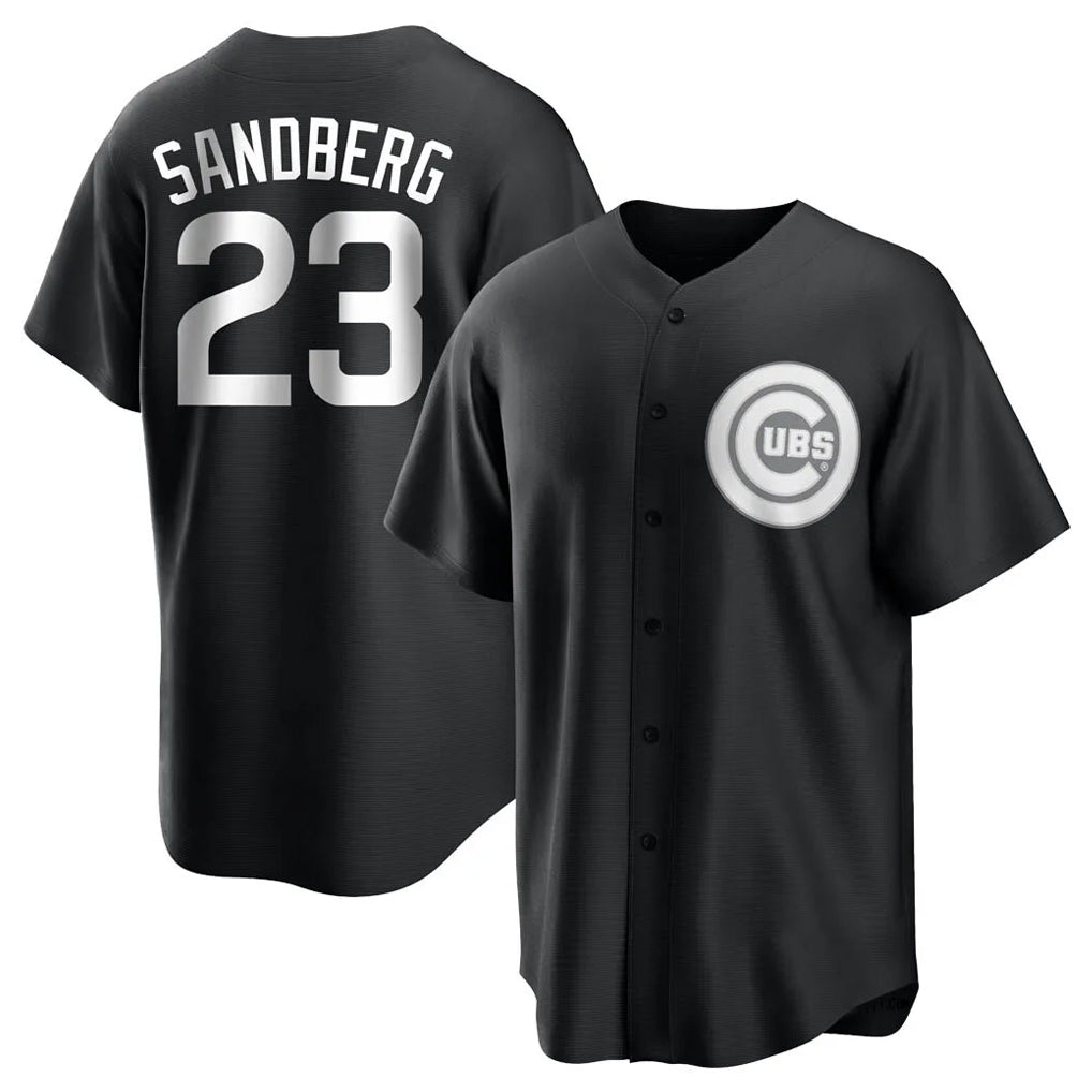 Chicago Cubs #23 Ryne Sandberg Player Black Fotopoulosg Game Stitched Jerseys