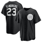 Chicago Cubs #23 Ryne Sandberg Player Black Fotopoulosg Game Stitched Jerseys