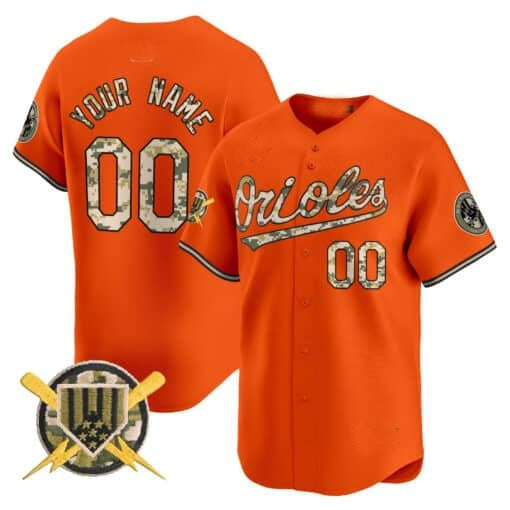 Custom Baltimore Orioles Armed Forces Day Vapor Premier Limited Jersey ¨C Orange Fotopoulosg