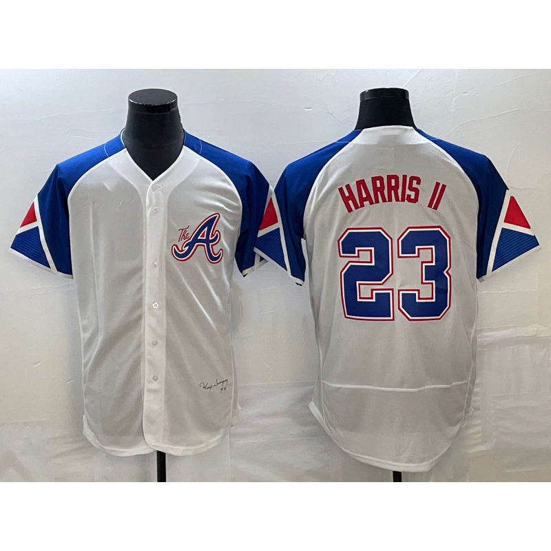 Atlanta Braves #23 Michael Harris II White Fotopoulosg 2023 City Connect Flex Base Stitched Jersey