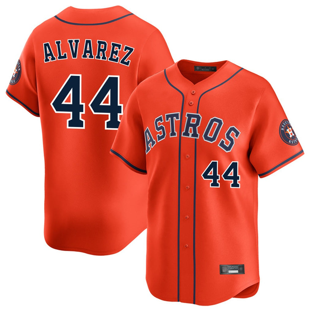 Houston Astros #44 Yordan Alvarez Player Orange Fotopoulosg Home Limited Stitched Jerseys